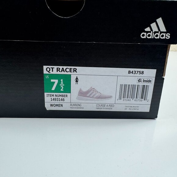Adidas Womens QT Racer Sneaker Pink Size 7.5 Cloudfoam Pure Running Shoes B43758 - Picture 12 of 12